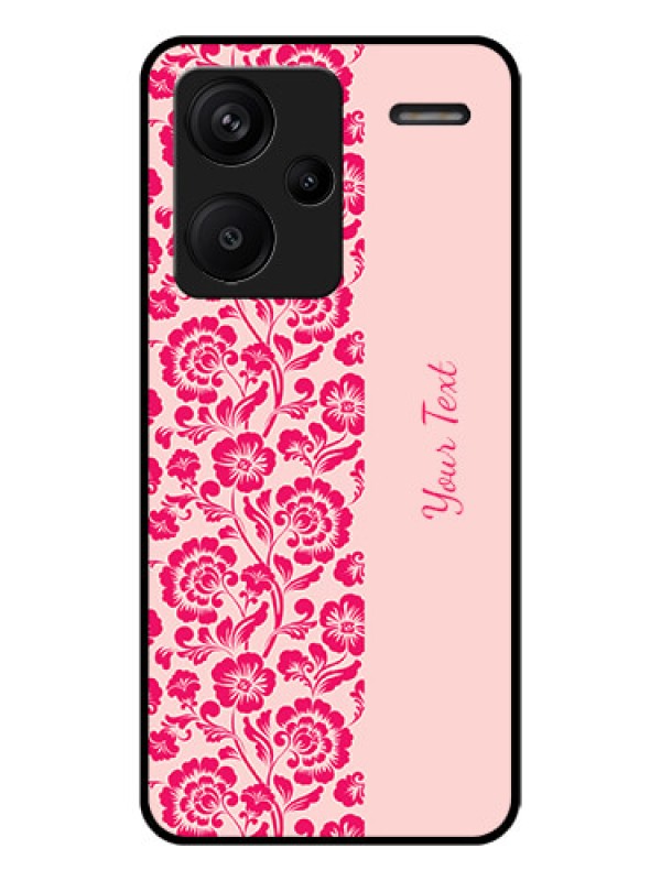 Custom Xiaomi Redmi Note 13 Pro Plus 5G Custom Glass Phone Case - Attractive Floral Pattern Design