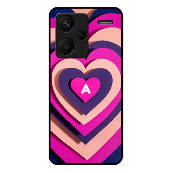 Xiaomi Redmi Note 13 Pro Plus 5G Custom Glass Phone Case - Cute Heart Pattern Design