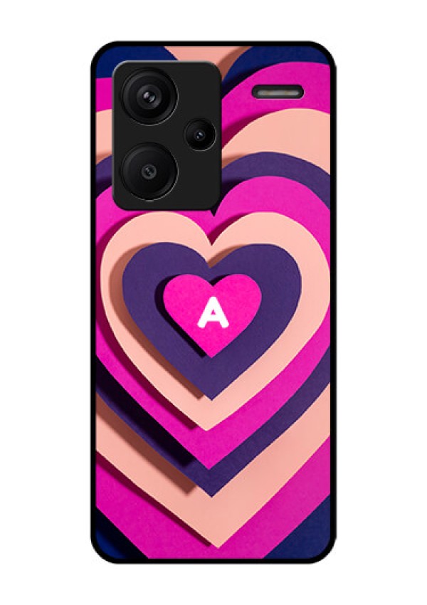 Xiaomi Redmi Note 13 Pro Plus 5G Custom Glass Phone Case - Cute Heart Pattern Design