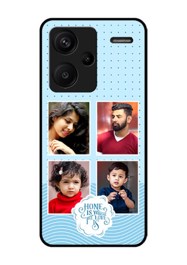 Xiaomi Redmi Note 13 Pro Plus 5G Custom Glass Phone Case - Cute Love Quote With 4 Pic Upload Design