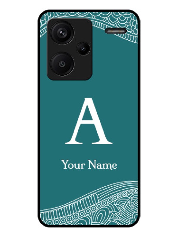 Custom Xiaomi Redmi Note 13 Pro Plus 5G Custom Glass Phone Case - Line Art Pattern With Custom Name Design