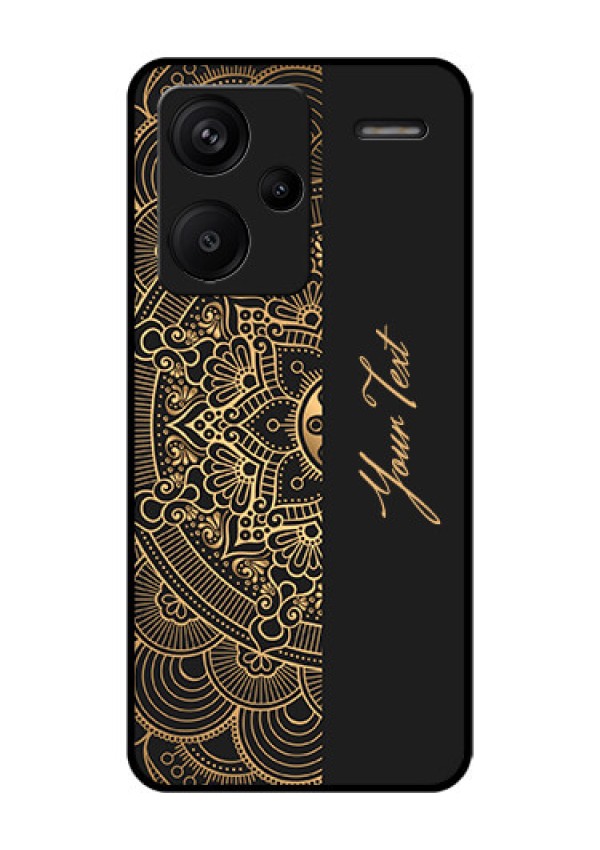 Xiaomi Redmi Note 13 Pro Plus 5G Custom Glass Phone Case - Mandala Art With Custom Text Design