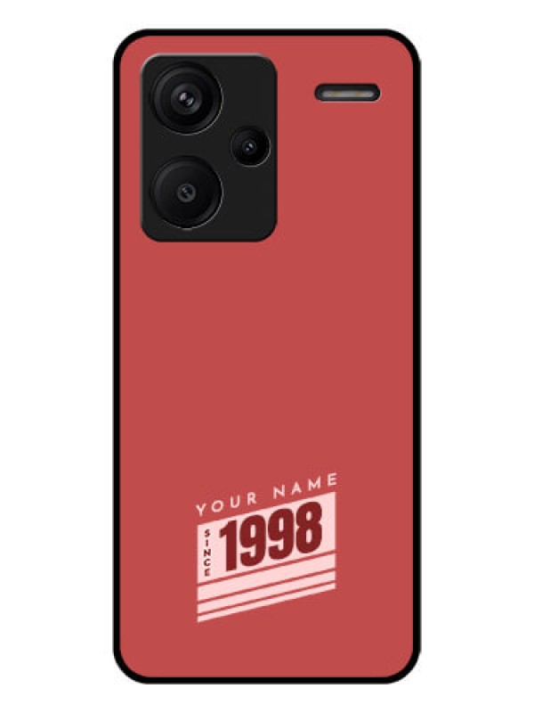 Custom Xiaomi Redmi Note 13 Pro Plus 5G Custom Glass Phone Case - Red Custom Year Of Birth Design