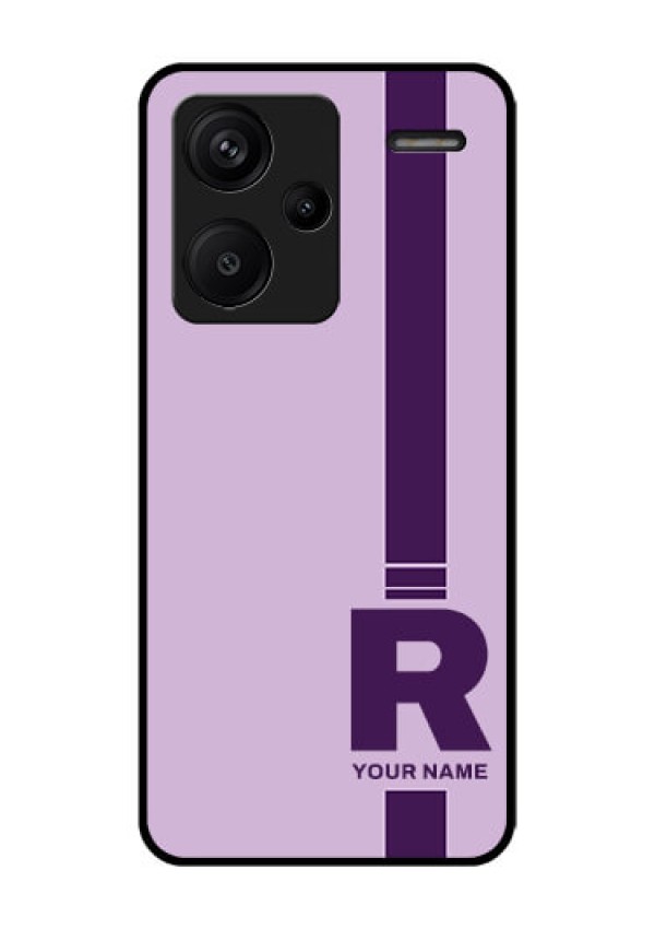 Xiaomi Redmi Note 13 Pro Plus 5G Custom Glass Phone Case - Simple Dual Tone Stripe With Name Design