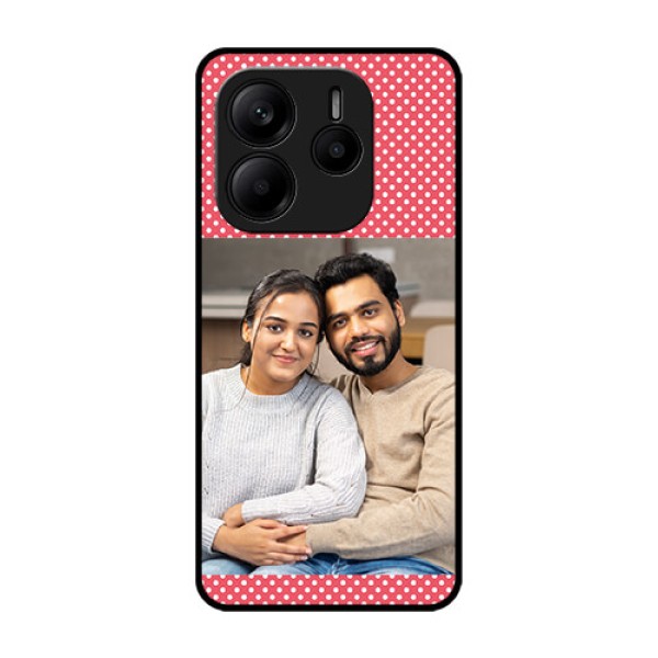 Redmi Note 14 5G Custom Glass Phone CaseWhite Dotted Design