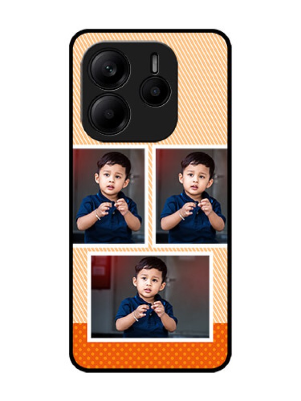 Custom Redmi Note 14 5G Custom Glass Phone CaseBulk Photos Upload Design