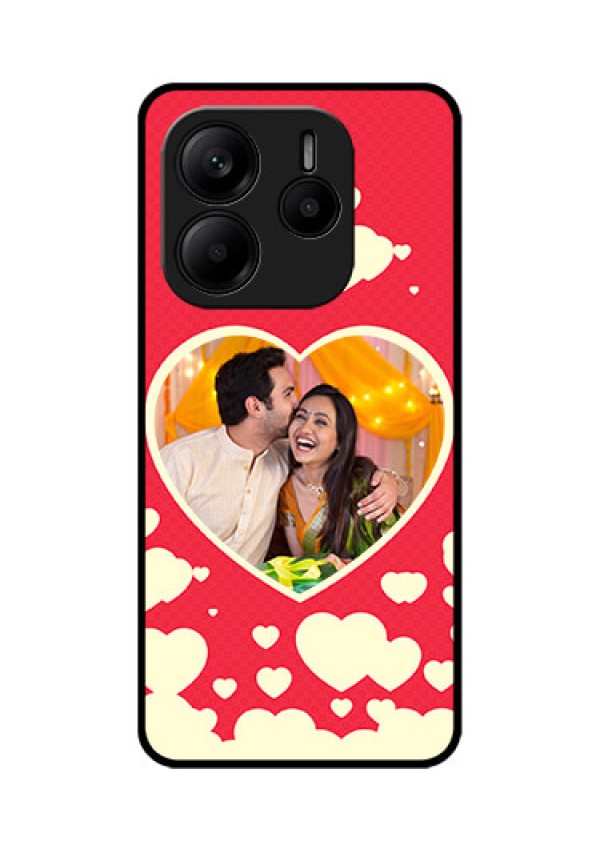 Redmi Note 14 5G Custom Glass Phone CaseLove Symbols Phone Cover Design