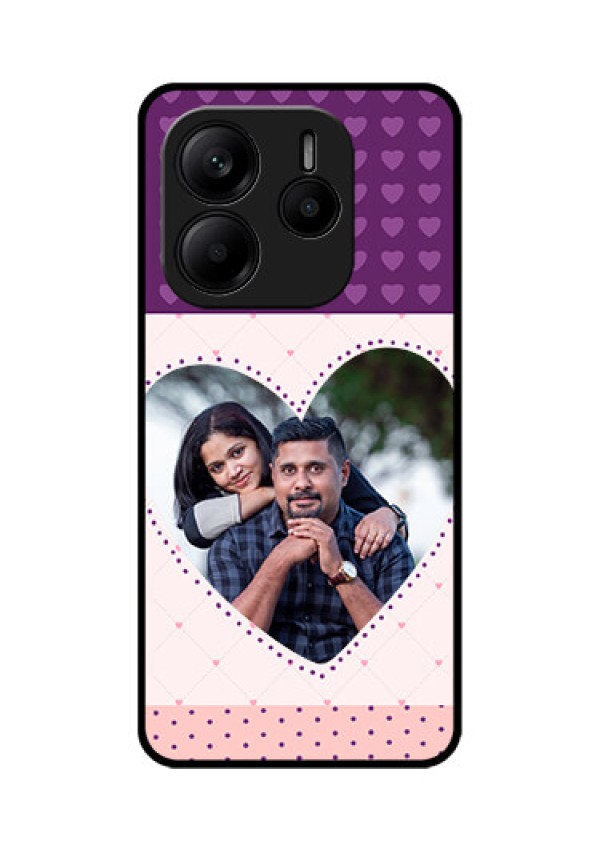 Redmi Note 14 5G Custom Glass Phone CaseViolet Love Dots Design
