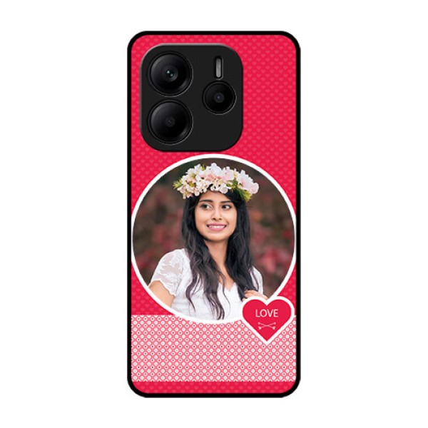 Redmi Note 14 5G Custom Glass Phone CasePink Color Pattern Design