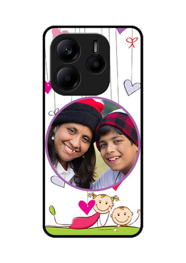 Redmi Note 14 5G Custom Glass Phone CaseCute Kids Phone Case Design