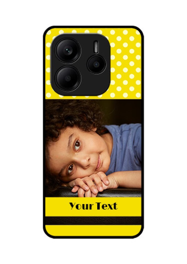 Redmi Note 14 5G Custom Glass Phone CaseBright Yellow Case Design