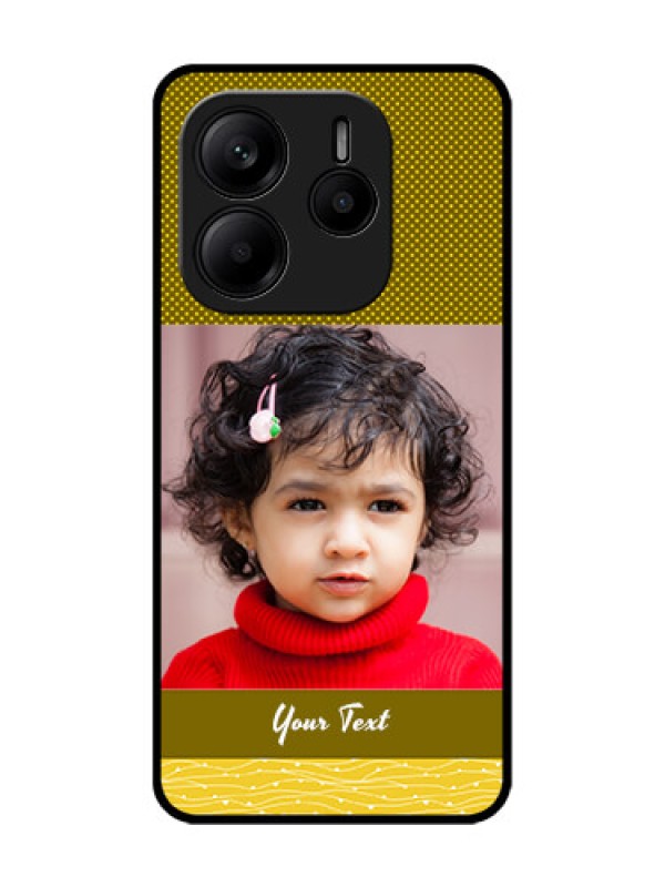 Custom Redmi Note 14 5G Custom Glass Phone CaseSimple Green Color Design