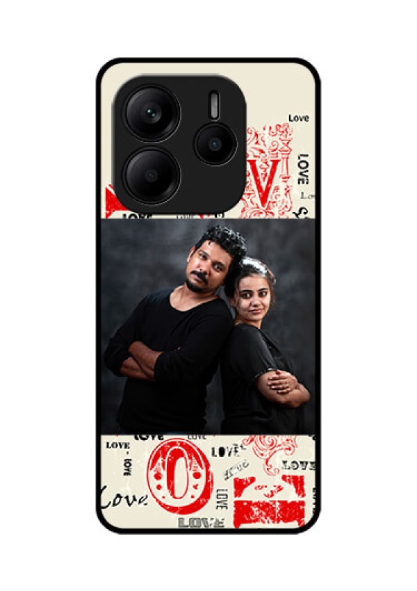 Redmi Note 14 5G Custom Glass Phone CaseTrendy Love Design Case