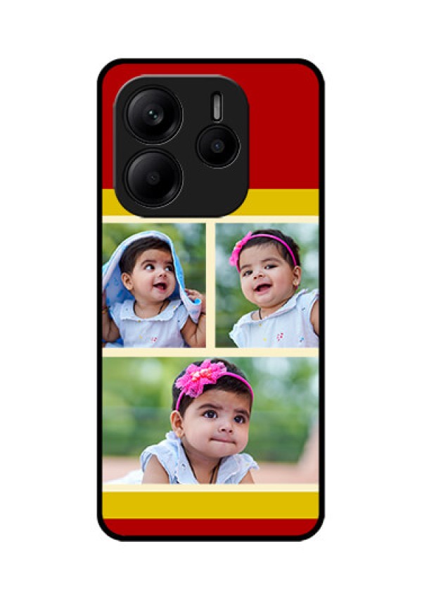 Redmi Note 14 5G Custom Glass Phone CaseMultiple Pic Upload Design