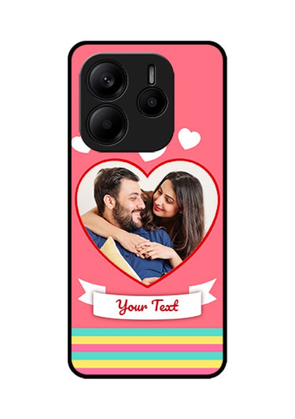 Redmi Note 14 5G Custom Glass Phone CaseLove Shapes Doodle Design