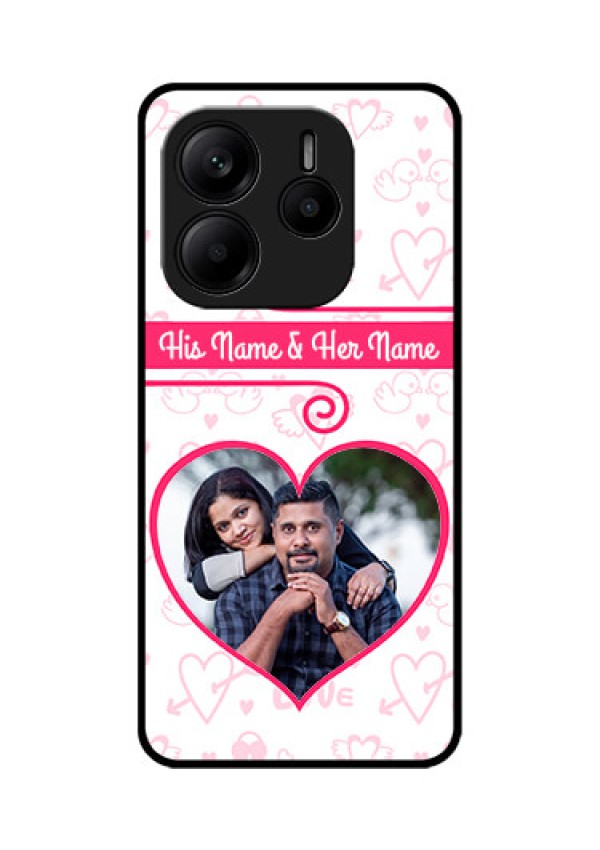 Redmi Note 14 5G Custom Glass Phone CaseHeart Shape Love Design