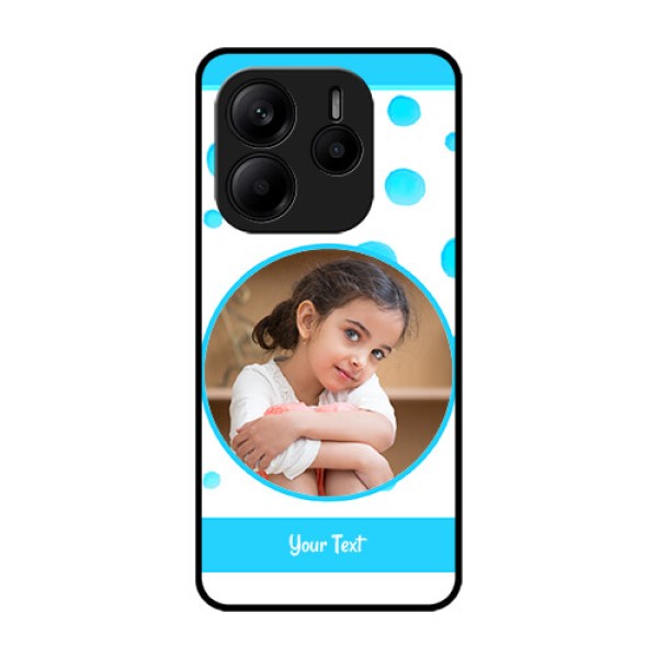Redmi Note 14 5G Custom Glass Phone CaseBlue Bubbles Pattern Design Redmi Note 14 5G Custom Glass Phone CaseBlue Bubbles Pattern Design