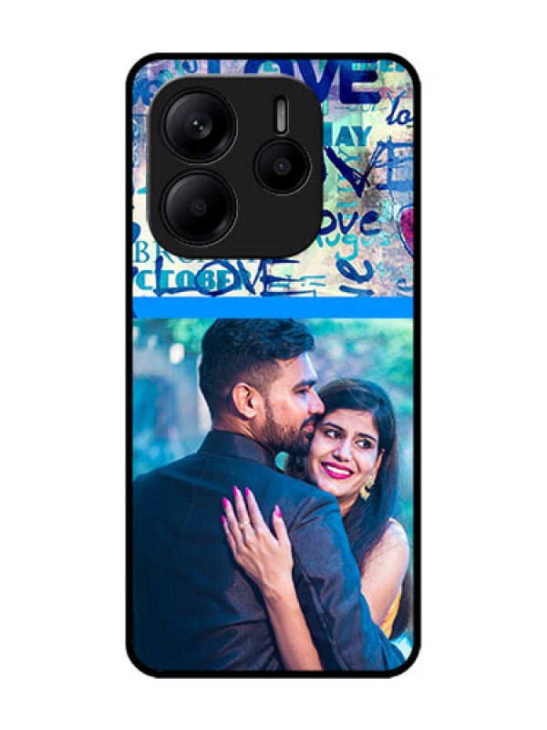 Custom Redmi Note 14 5G Custom Glass Phone CaseColorful Love Design