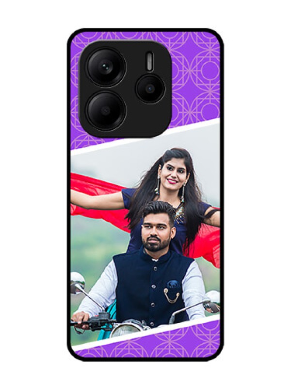 Custom Redmi Note 14 5G Custom Glass Phone CaseViolet Color Pattern Design