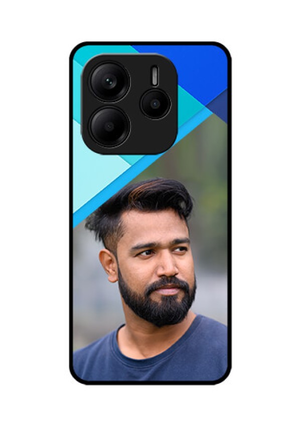 Redmi Note 14 5G Custom Glass Phone CaseBlue Pattern Design