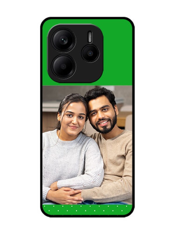 Custom Redmi Note 14 5G Custom Glass Phone CaseGreen Pattern Design