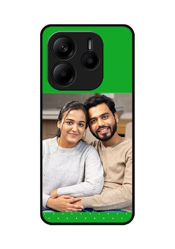 Redmi Note 14 5G Custom Glass Phone CaseGreen Pattern Design