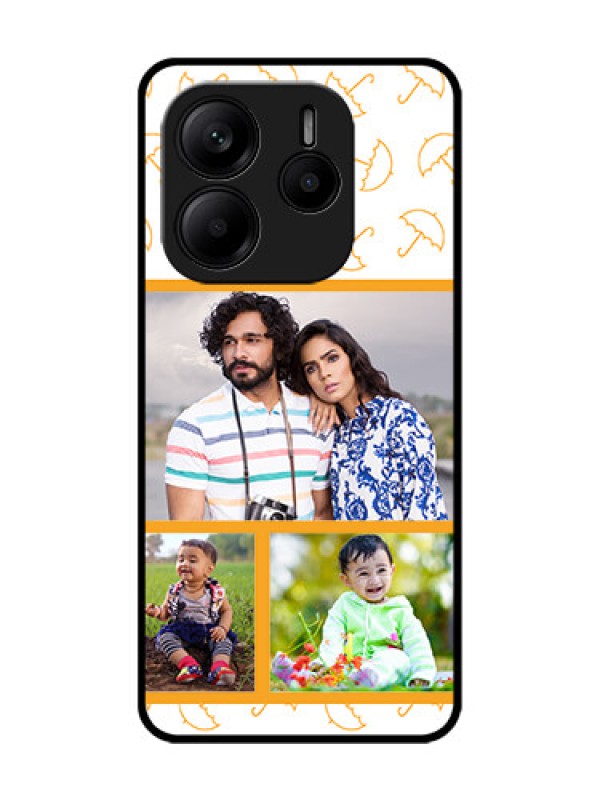 Custom Redmi Note 14 5G Custom Glass Phone CaseYellow Pattern Design