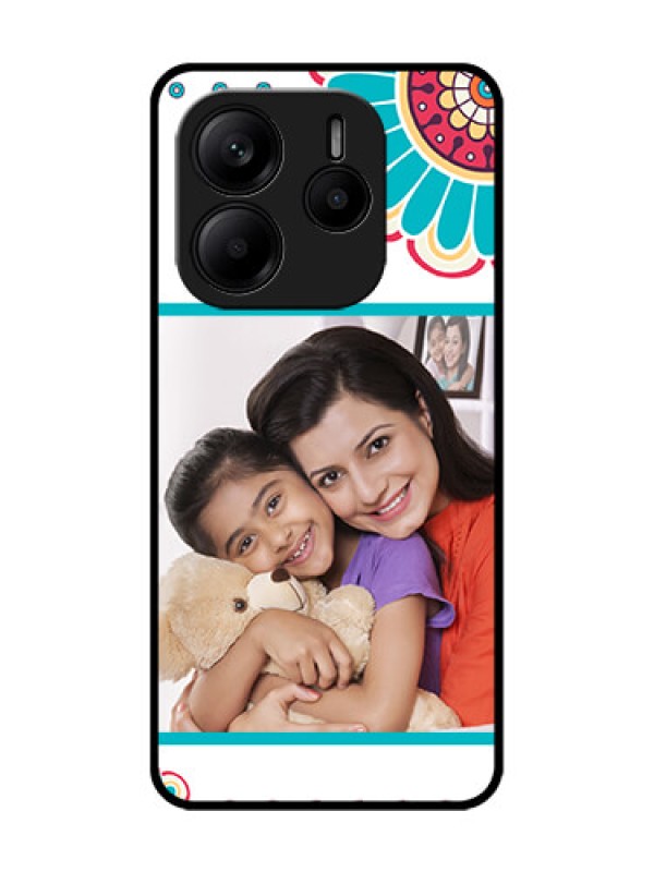 Custom Redmi Note 14 5G Custom Glass Phone CaseFlower Design