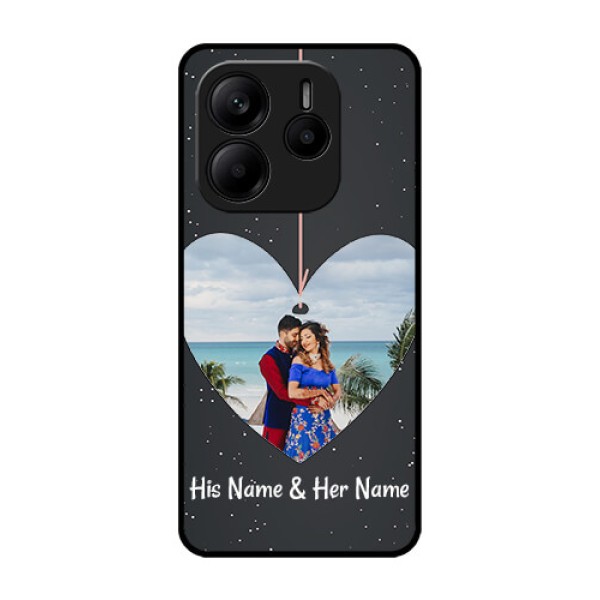 Redmi Note 14 5G Custom Glass Phone CaseHanging Heart Design
