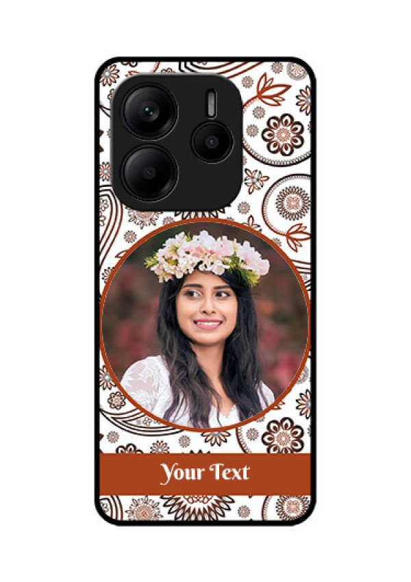 Redmi Note 14 5G Custom Glass Phone CaseAbstract Flower Design