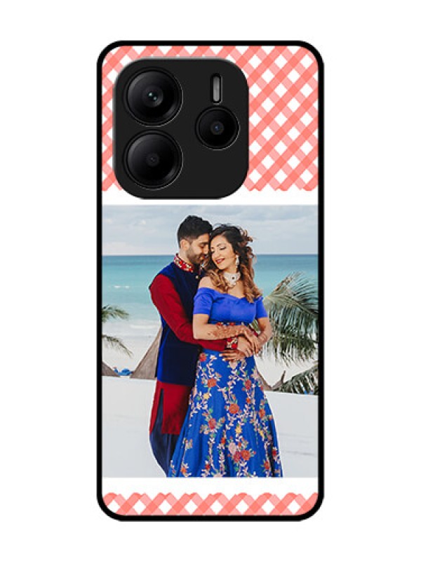 Custom Redmi Note 14 5G Custom Glass Phone CasePink Pattern Design