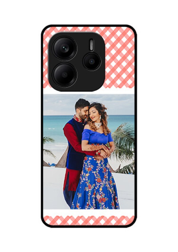 Redmi Note 14 5G Custom Glass Phone CasePink Pattern Design