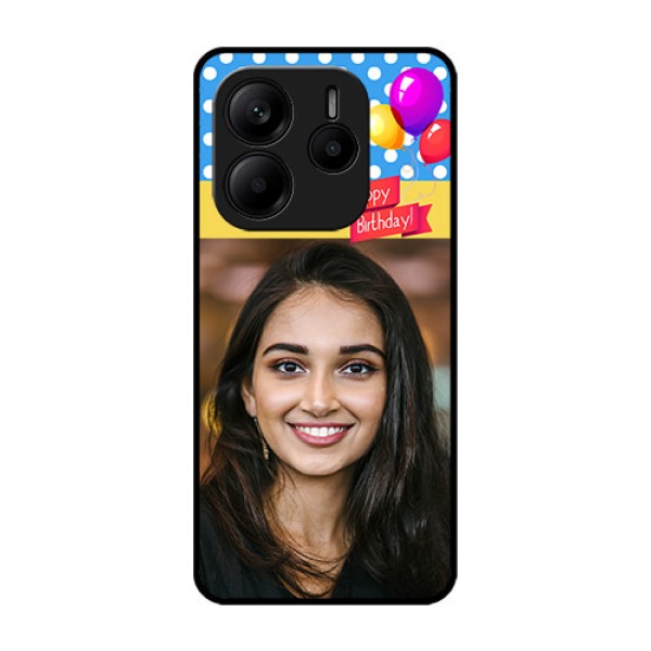 Redmi Note 14 5G Custom Glass Phone CaseHappy Birthday Design