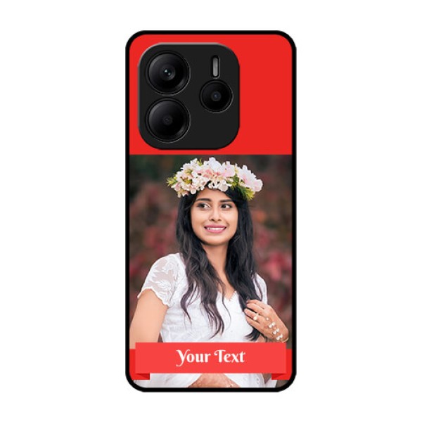 Redmi Note 14 5G Custom Glass Phone CaseSimple Red Color Design Redmi Note 14 5G Custom Glass Phone CaseSimple Red Color Design