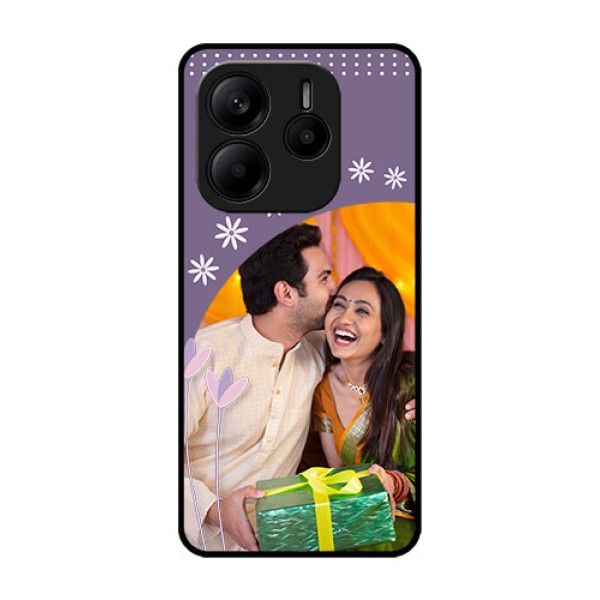 Redmi Note 14 5G Custom Glass Phone CaseLavender Flowers Design
