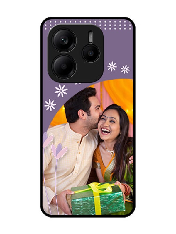 Custom Redmi Note 14 5G Custom Glass Phone CaseLavender Flowers Design