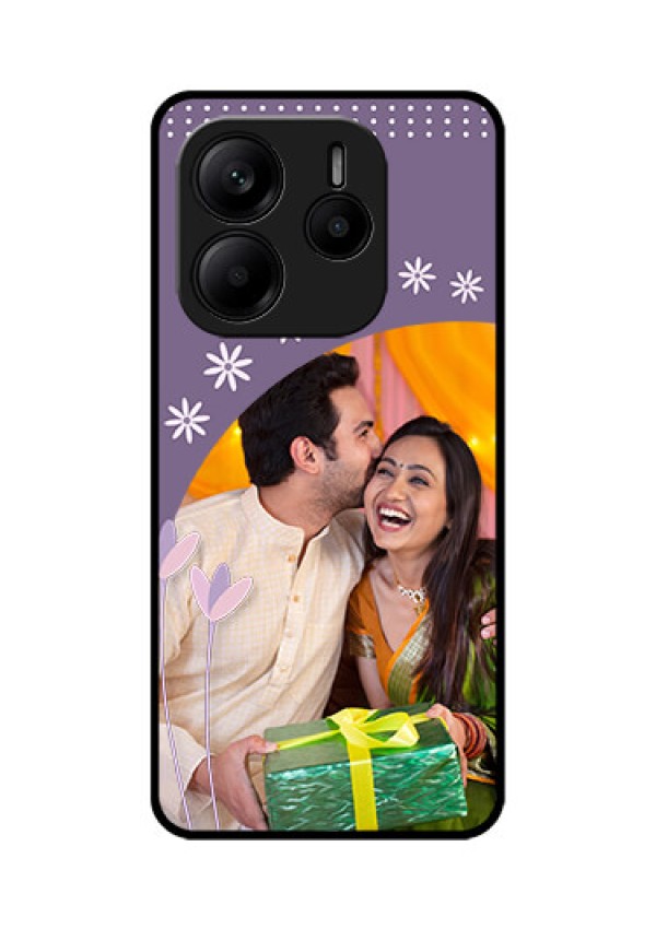 Redmi Note 14 5G Custom Glass Phone CaseLavender Flowers Design