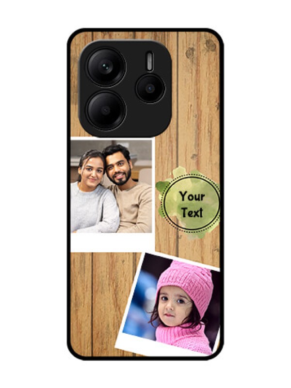 Custom Redmi Note 14 5G Custom Glass Phone CaseWooden Texture Design