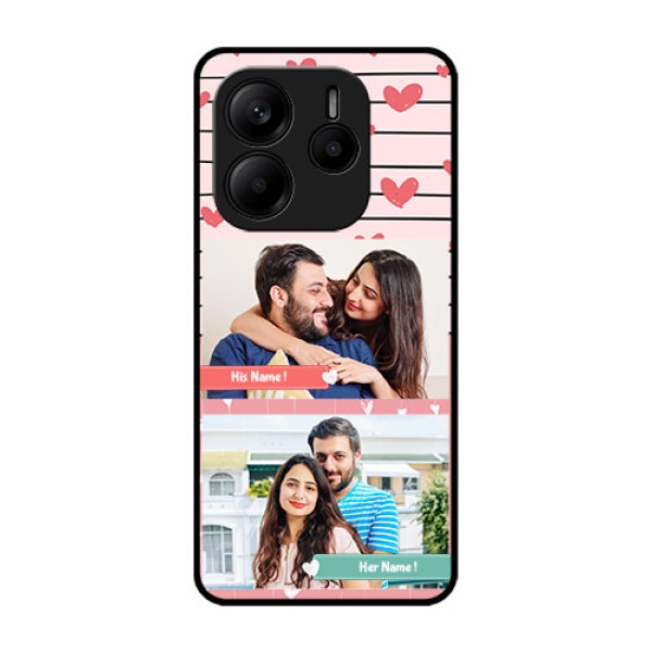 Redmi Note 14 5G Custom Glass Phone CasePhoto With Heart Design Redmi Note 14 5G Custom Glass Phone CasePhoto With Heart Design