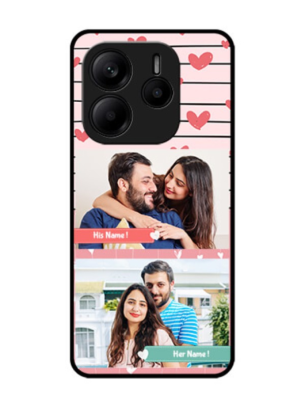 Custom Redmi Note 14 5G Custom Glass Phone CasePhoto With Heart Design