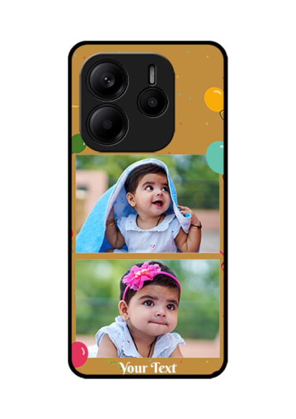 Redmi Note 14 5G Custom Glass Phone CaseImage Holder With Birthday Celebrations Design