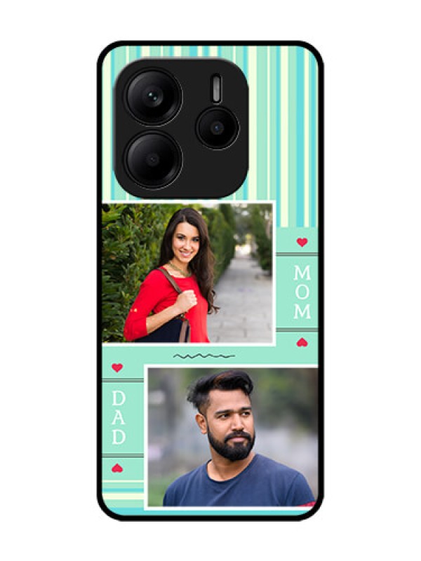 Custom Redmi Note 14 5G Custom Glass Phone CaseMom and Dad Pic Design