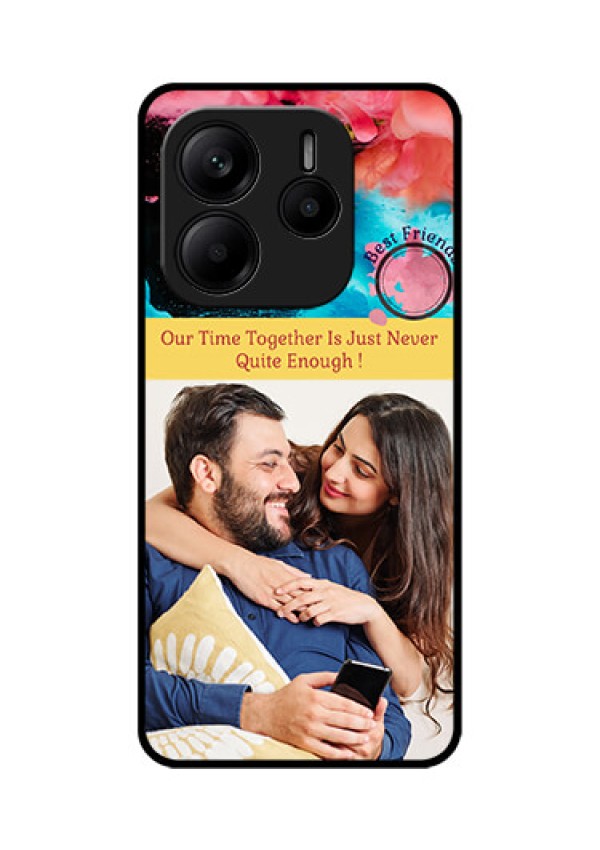 Redmi Note 14 5G Custom Glass Phone CaseQuote With Acrylic Painting Design