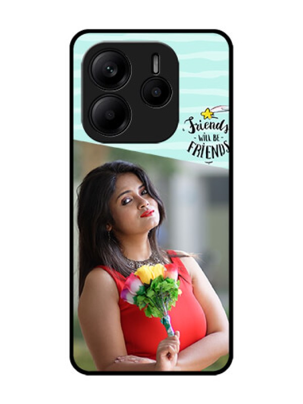 Custom Redmi Note 14 5G Custom Glass Phone CaseFriends Picture Icon Design