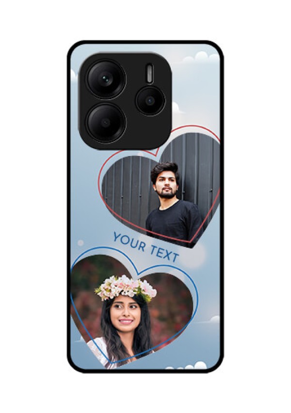 Redmi Note 14 5G Custom Glass Phone CaseBlue Color Couple Design