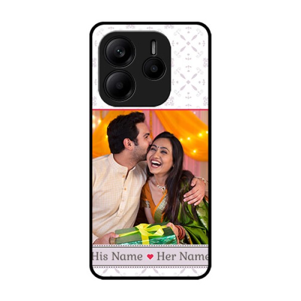 Redmi Note 14 5G Custom Glass Phone CaseWith Photo And Ethnic Design Redmi Note 14 5G Custom Glass Phone CaseWith Photo And Ethnic Design