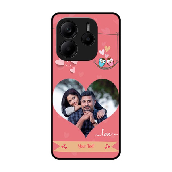 Redmi Note 14 5G Custom Glass Phone CasePeach Color Love Design Redmi Note 14 5G Custom Glass Phone CasePeach Color Love Design