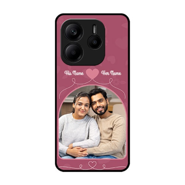Redmi Note 14 5G Custom Glass Phone CaseLove Floral Design