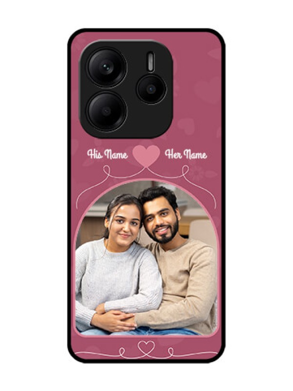 Custom Redmi Note 14 5G Custom Glass Phone CaseLove Floral Design