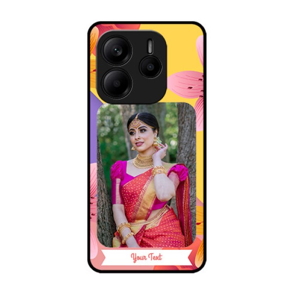 Redmi Note 14 5G Custom Glass Phone Case3 Image With Vintage Floral Design